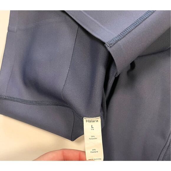 Halara Flex High Waisted Tummy Control Adjustable Hem 7/8 Pant Blue Size Large - Picture 3 of 13